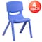 Flash Furniture Blue Plastic Stackable School Chair with 12'' Seat Height, PK4 4-YU-YCX4-001-BLUE-GG - alternate 2